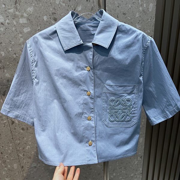 n級品 おすすめロエベ アナグラム刺繍 コットンブレンド シャツ パロディ lor90868
